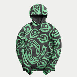 Sub Zero Project - Distorted Green Smileys Hoodie